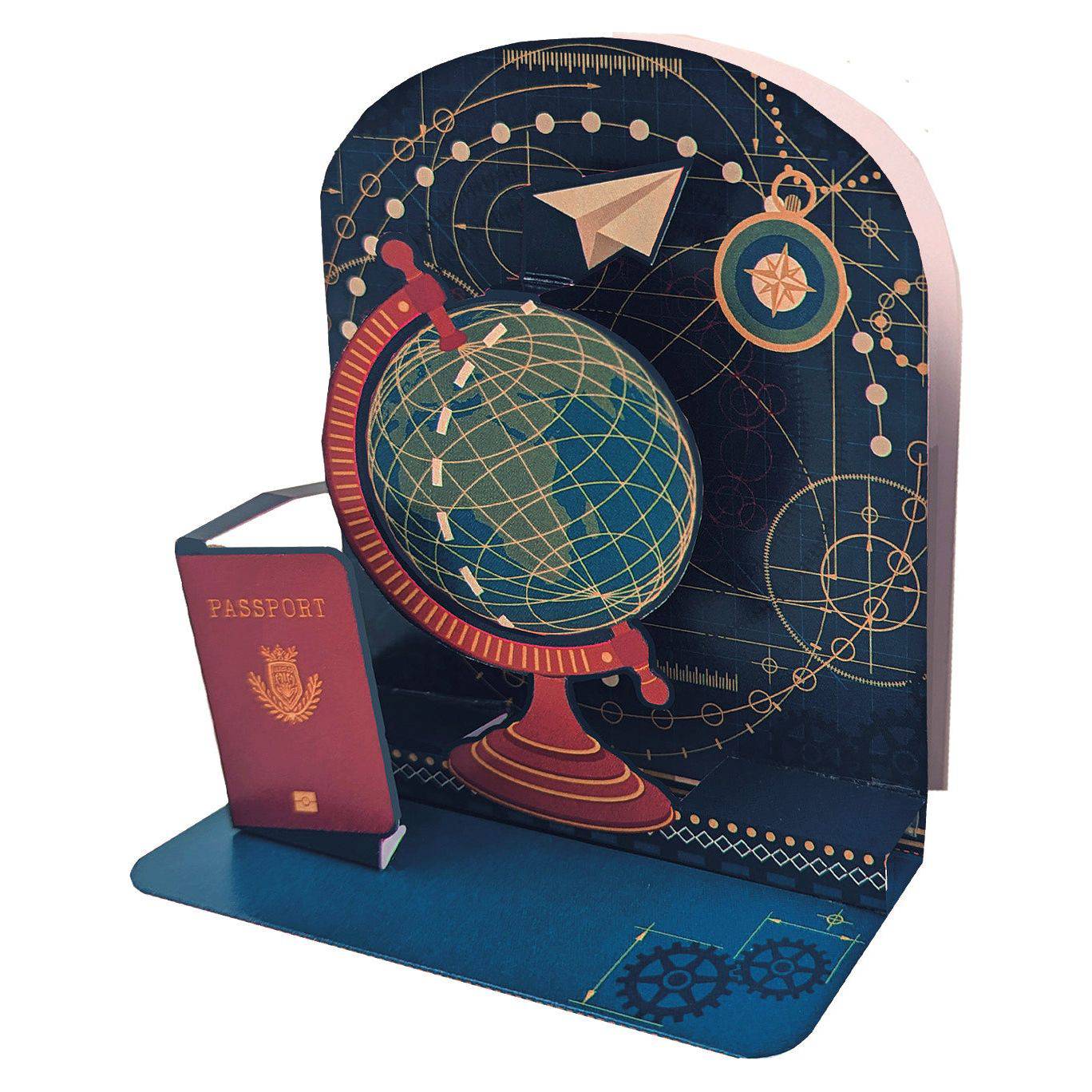 Pictura Travel Small Pop Up Card featuring a detailed 3D travel-themed design, perfect for greeting or special occasions.